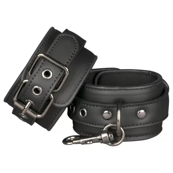 Easytoys - Black Faux Leather Handcuffs