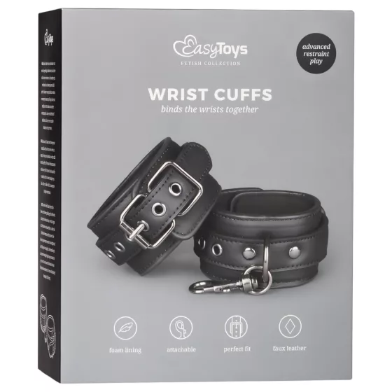 Easytoys - Black Faux Leather Handcuffs