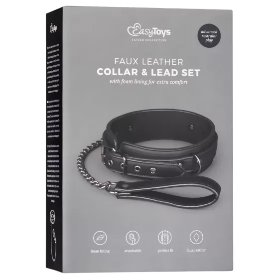 Easytoys - Fetish Collar and Leash Set (Black)