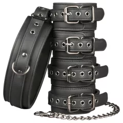 Easytoys - Black Collar, Wrist & Ankle Restraint Set
