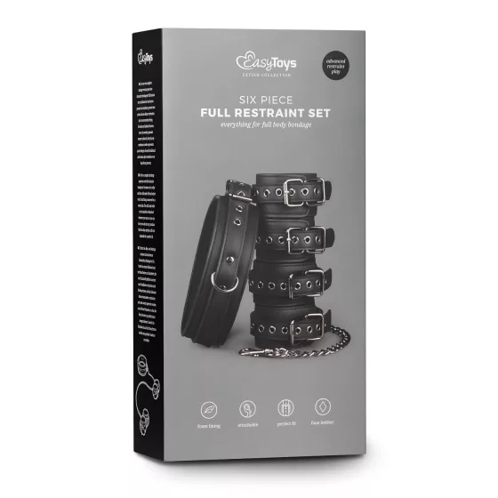 Easytoys - Black Collar, Wrist & Ankle Restraint Set