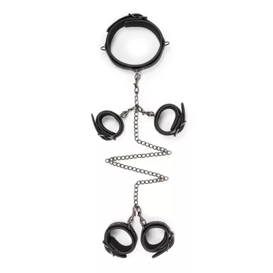 Easytoys - Black Collar, Wrist & Ankle Restraint Set