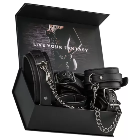 Easytoys - Black Collar, Wrist & Ankle Restraint Set