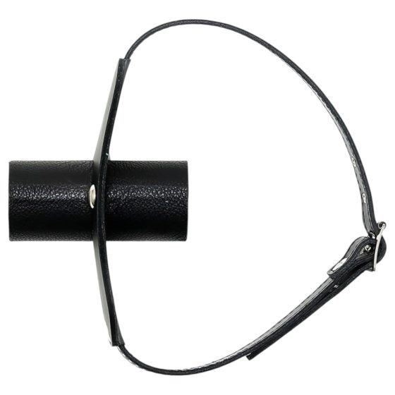 Rimba - genuine leather mouth gag with tube (black)