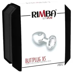 Rimba XS - Transparent Gem Metal Anal Plug (Silver)