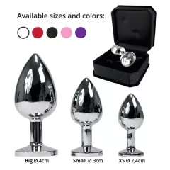 Rimba XS - Transparent Gem Metal Anal Plug (Silver)