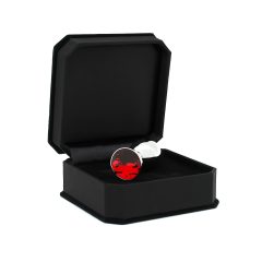 Rimba XS - Silver Metal Anal Plug with Red Gem