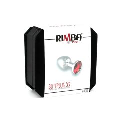 Rimba XS - Silver Metal Anal Plug with Red Gem