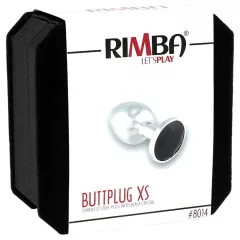 Rimba XS - Silver Metal Anal Plug with Black Gem