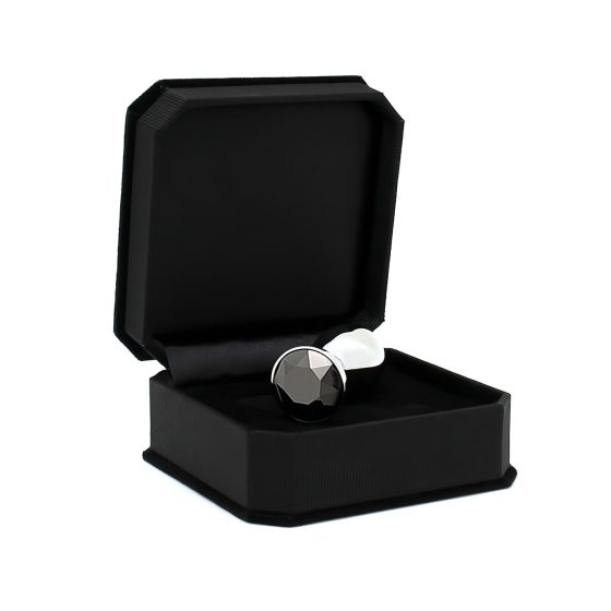 Rimba XS - Silver Metal Anal Plug with Black Gem
