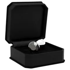 Rimba XS - Silver Metal Anal Plug with Black Gem