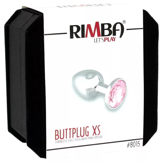 Rimba XS - Pink Gem Metal Anal Plug (Silver)