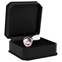 Rimba XS - Pink Gem Metal Anal Plug (Silver)