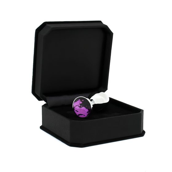 Rimba XS - Silver Metal Anal Plug with Purple Gem
