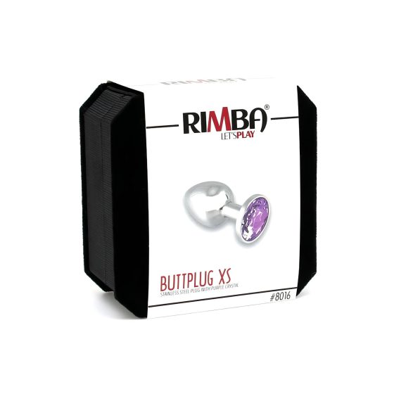 Rimba XS - Silver Metal Anal Plug with Purple Gem