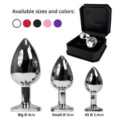 Rimba XS - Silver Metal Anal Plug with Purple Gem