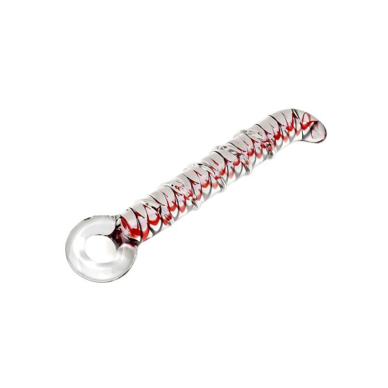 Rimba Sammy - Textured Glass G-Spot Dildo (Transparent)