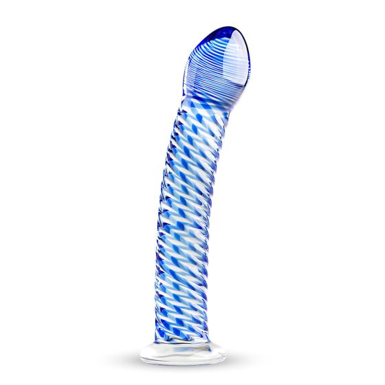 Gildo Glass No. 5 - Spiral Glass Dildo (Translucent Blue)