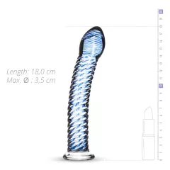 Gildo Glass No. 5 - Spiral Glass Dildo (Clear Blue)