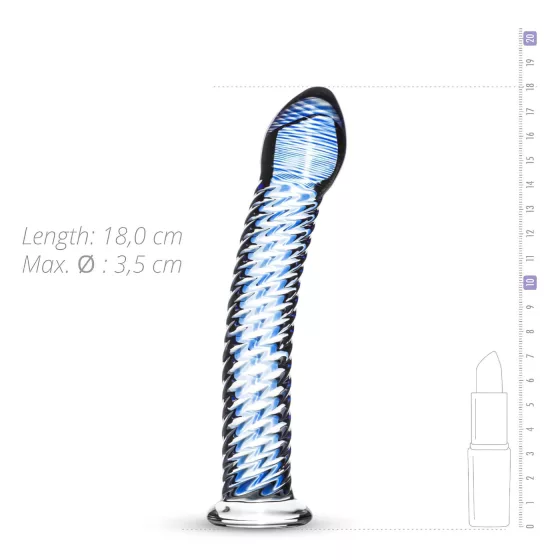 Gildo Glass No. 5 - Spiral Glass Dildo (Clear Blue)