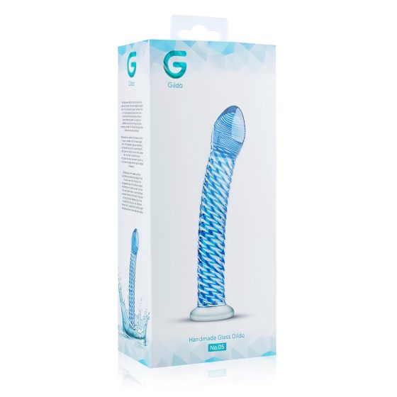 Gildo Glass No. 5 - Spiral Glass Dildo (Translucent Blue)