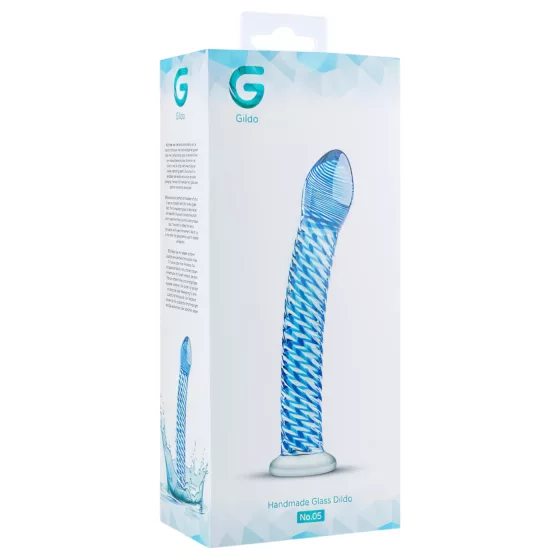 Gildo Glass No. 5 - Spiral Glass Dildo (Clear Blue)