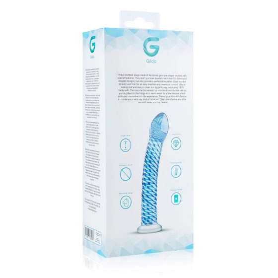 Gildo Glass No. 5 - Spiral Glass Dildo (Translucent Blue)