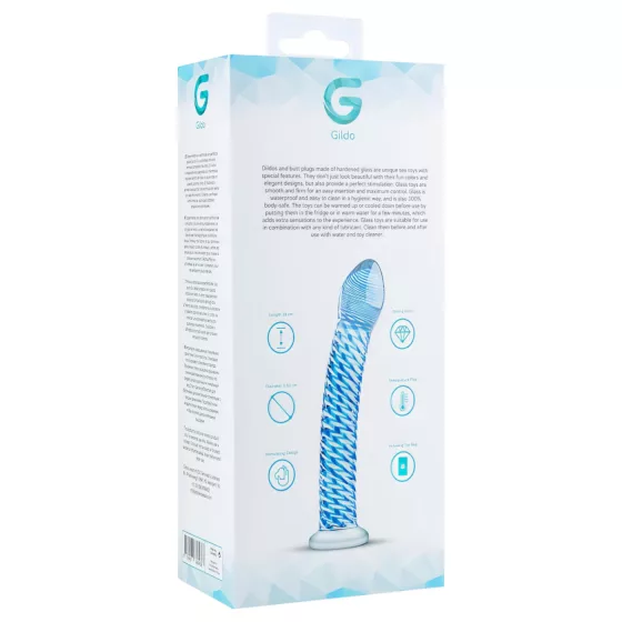 Gildo Glass No. 5 - Spiral Glass Dildo (Clear Blue)