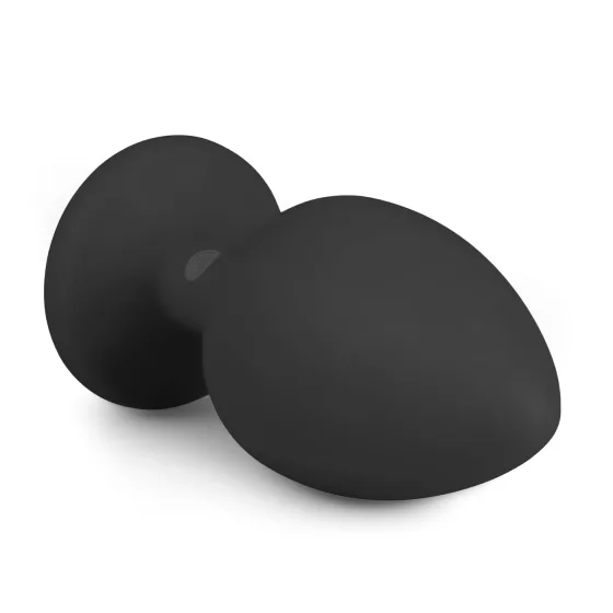 EasyToys Diamond - Large Black Anal Plug with White Gem