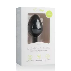 Easytoys Diamond - Black Medium Anal Plug with White Gem