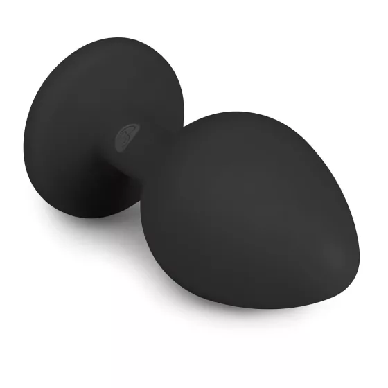 Easytoys Diamond - Black Medium Anal Plug with White Gem