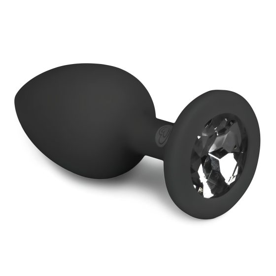 Easytoys Diamond - Black Small Anal Plug with White Gem