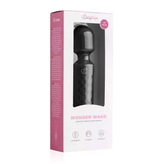 EasyToys Mini Wand - Rechargeable Massager Vibrator (Black)