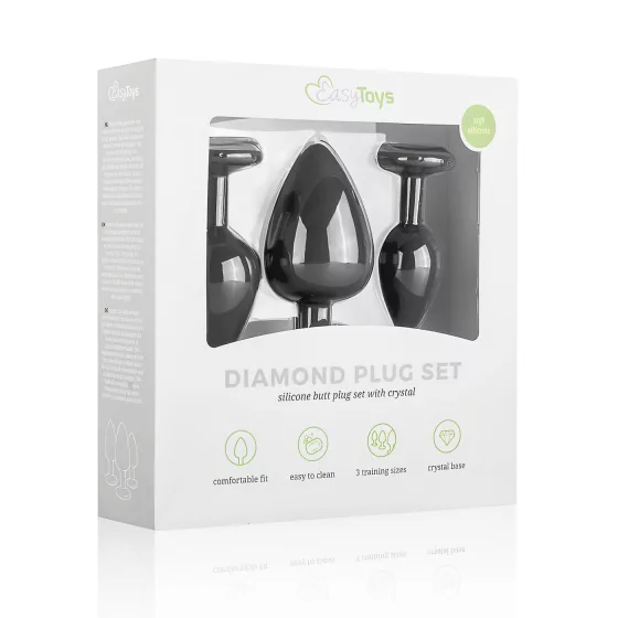 Easytoys Diamond - Black Anal Plug Set