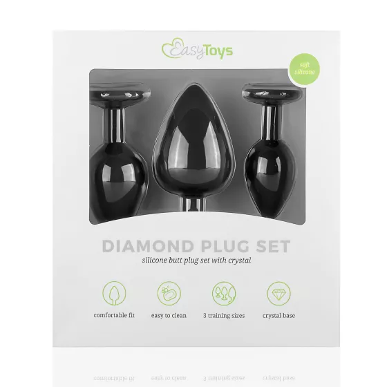 Easytoys Diamond - Black Anal Plug Set