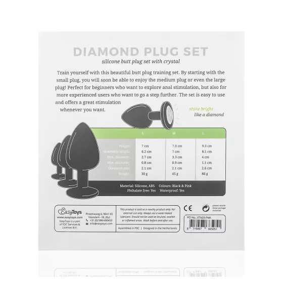 Easytoys Diamond - Black Anal Plug Set