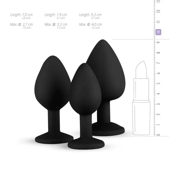 Easytoys Diamond - Black Anal Plug Set