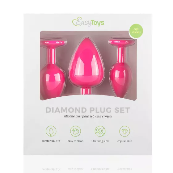 Easytoys Diamond - Pink Anal Plug Set