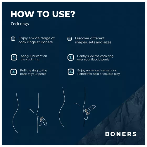 Boners - 3-Piece Penis Ring Set (Gray)