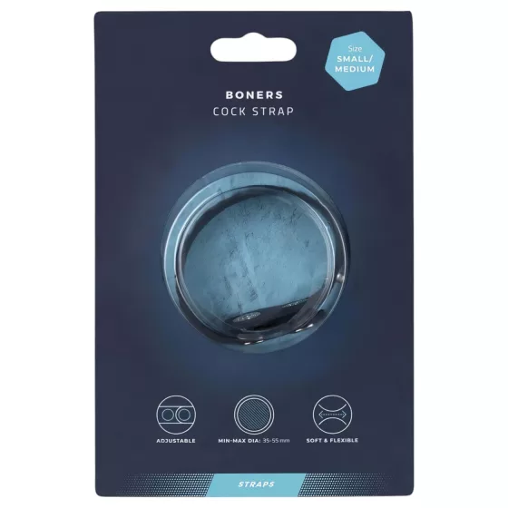 Boners Adjustable Cock Straps S/M - Gray Penis Ring
