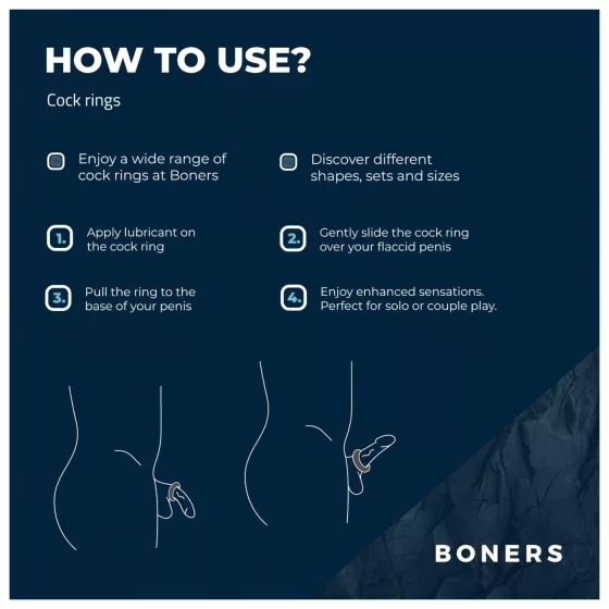 Boners - Silicone Cock Ring Set - 3 Pack (Gray)