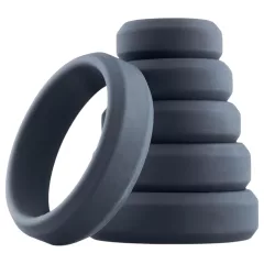 Boners Silicone Cock Ring Set - 6pcs (Gray) 