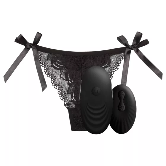 Sway No.3 - cordless, remote-controlled vibrating black knickers (S-L)