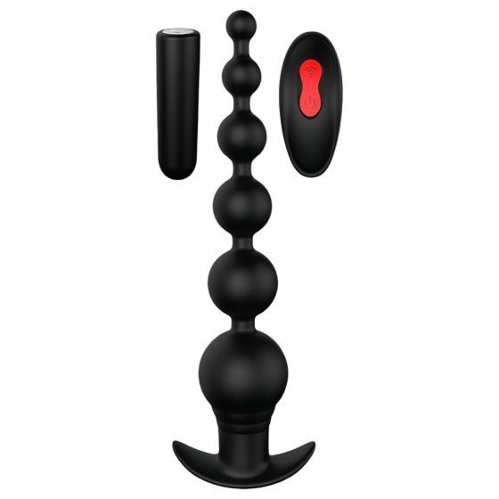Cheeky Love - Rechargeable Beaded Anal Vibrator with Remote (Black)