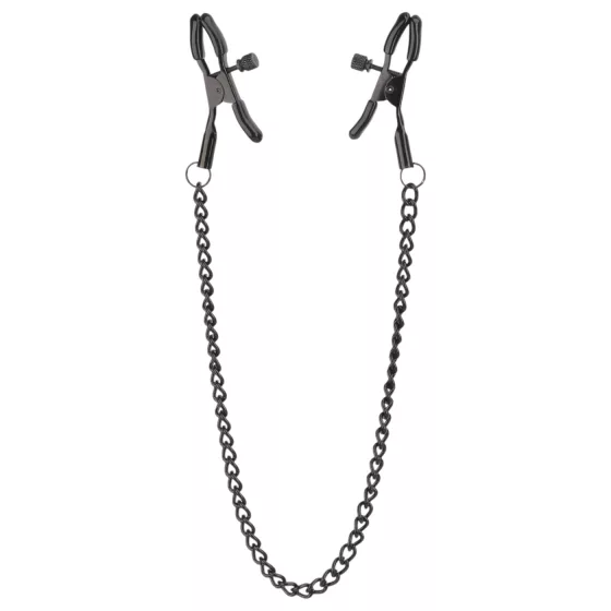 Blaze Deluxe - Metal Nipple Clamp with Chain (Black)