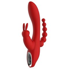   Red Revolution Hera - Cordless, Waterproof 3-Prong Vibrator (Red)