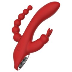   Red Revolution Hera - Cordless, Waterproof 3-Prong Vibrator (Red)