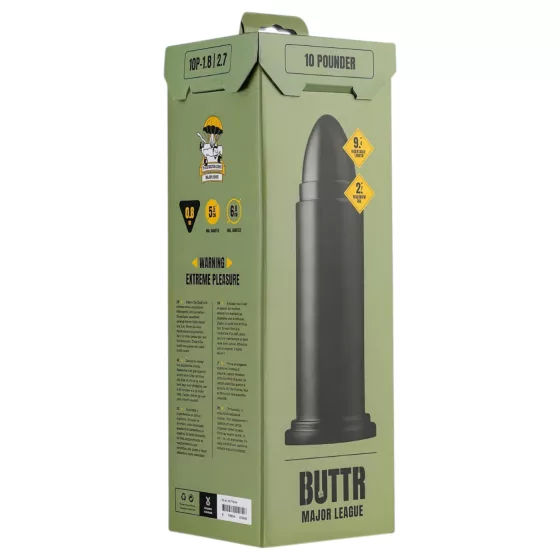 BUTTR 10 Pounder - Suction Cup Large Dildo (Black)