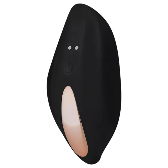 Pantyrebel - black rechargeable remote‑controlled lace thong vibrator (S-L)