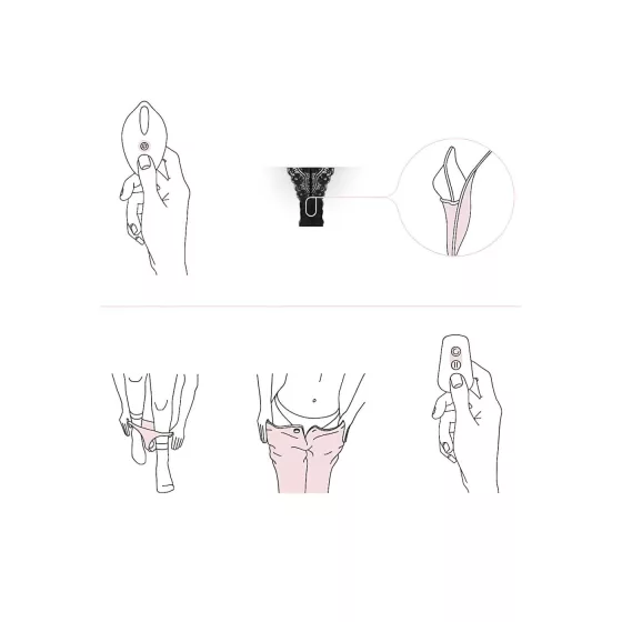 Pantyrebel - black high-leg knickers + remote-controlled vibrator (S-L)